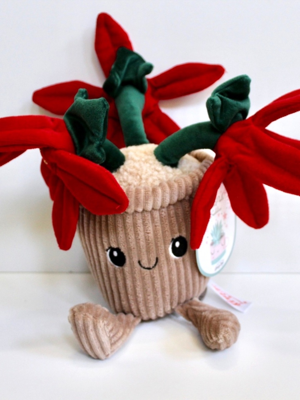 Linzy Toys Plant Pals Buddies Potted Flower Red Poinsettia Plush Stuffed Toy 7"